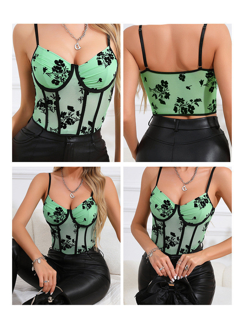 Women's Fashion Personality Fishbone Bra Camisole